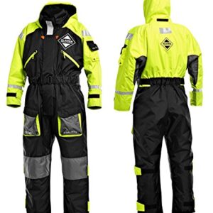 Fladen Rescue System 845XY Rescue Weste für Wasserabenteuer mit thermischem Schutz, EN 393 und ISO 15027-1 zertifiziert, in Schwarz und Gelb für körpergrößen 50 bis 70 kg.