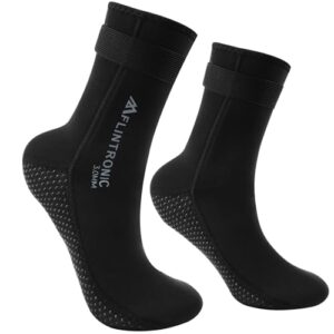 Flintronic 3mm Neopren Socken, knöchelhoch, rutschfest mit elastischem Bund, ideal für Wassersport wie Schnorcheln, Surfen und Segeln.