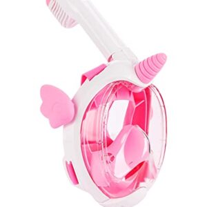 Flyboo Schnorchelmaske für Kinder im Einhorn-Design mit 180-Grad-Panorama-Vollgesichtsdesign für unvergessliche Unterwassererlebnisse.