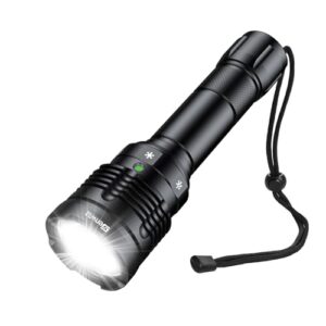 Genwiss Tauchlampe mit 2000 Lumen, geeignet für Unterwasser- und Outdoor-Aktivitäten, zeigt die robuste Konstruktion und den rutschfesten Griff