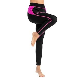 Damen Neoprenanzughose in Schwarz, 2 mm dick, ideal für Wassersport wie Tauchen, Schwimmen und Surfen, modelliert auf eine Person in sportlicher Pose.
