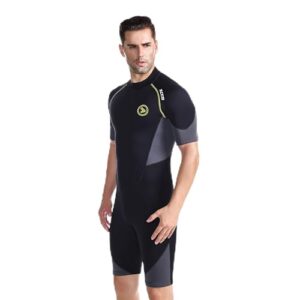 ZCCO Herren Shorty Neoprenanzug 1,5 mm für Tauchen, Schnorcheln, Surfen und Wassersport, kurzarm mit Reißverschluss.