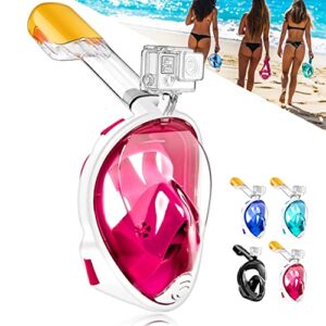 HINATAA 180° Vollgesicht Schnorchelmaske in Rosa für Erwachsene, Jugendliche und Kinder mit Anti-Beschlag- und Anti-Leck-Technologie.