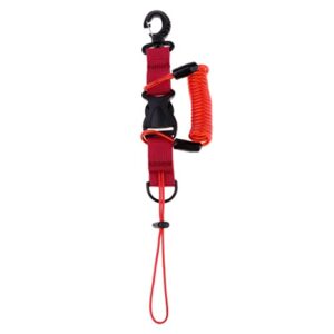 Hochwertiges rotes Tauchspiralkabel mit Sicherheitsclip für Wassersport und Outdoor-Aktivitäten