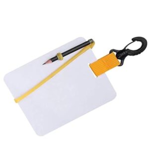 Keenso Tauchen Schreibtafel mit Drehclip, Bleistift und schwimmendem Gummischlauch für Wassersport und Unterwasser Notizen