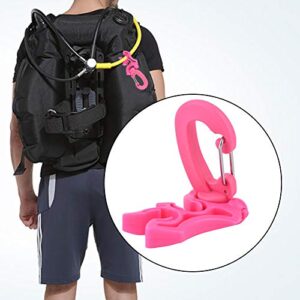 KIMISS Scuba Schlauch Clip aus 304 Edelstahl in Rosa, ideal für sicheres und organisiertes Tauchen, mit Snap-On-Design zur Befestigung von Schläuchen.