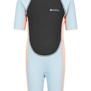 Pfirsichfarbener Shorty Neoprenanzug für Kinder im Alter von 3 bis 4 Jahren, ideal für Wassersportarten wie Surfen und Bodyboarding, mit UV-Schutz und komfortabler Passform.