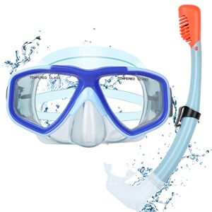 KUYOU Taucherbrille für Kinder mit Schnorchel und Dry Top System, ideal für Unterwasserabenteuer und Schnorcheln, 7-13 Jahre.