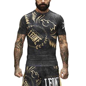 LEONE 1947 Rashguard-Legionär für unisex Erwachsene in Schwarz, geeignet für Kampfsport und intensive Trainingseinheiten, Größe XL.