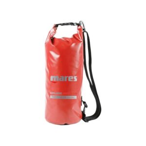 Robuster Mares Cruise Dry 10L Tauchrucksack in Rot, ideal für Wassersport und Abenteuer, wasserdicht und mit verstellbaren Tragegurten.