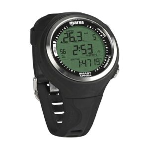 Mares Smart Apnea Apnoe-Computer in schwarzem Design für Erwachsene, geeignet für Freitauchen mit digitaler Anzeige und robustem Silikonarmband.
