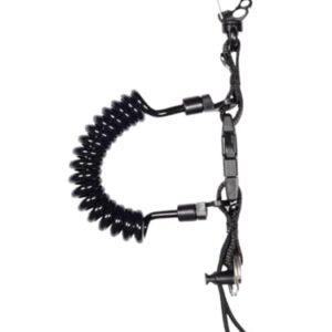 Mares Spring Coil Spiralkabel in Schwarz mit Edelstahlring und Fastexschnalle für sicheres Befestigen von Tauchzubehör