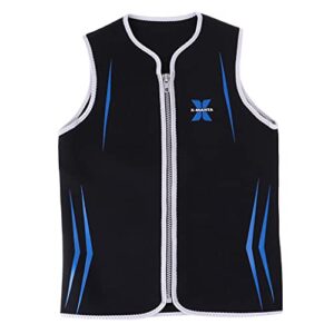Ärmelloser 3 mm Neoprenanzug für Herren und Damen in Schwarz mit blauen Akzenten, ideal für Wassersportarten wie Tauchen, Surfen und Schwimmen.
