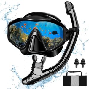 MILFECH Schnorchelset für Erwachsene mit hochwertiger Taucherbrille und Trocken-Schnorchel, ideal für Schnorcheln, Tauchen und Schwimmen