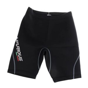 Schwarze Neoprenhose für Wassersport mit knielangem Schnitt und sportlicher Optik, ideal für Schwimmen, Surfen und Tauchen.