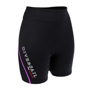 B Baosity Neopren Pants Shorts in Violett für Herren und Damen, ideal für Wassersportarten wie Tauchen und Surfen mit 1,5 mm Dicke für optimalen Tragekomfort.