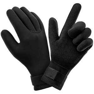 AUAUY Neopren Tauchhandschuhe aus 3mm dickem Material, rutschfest mit verstellbarem Klettverschluss, ideal für Wassersportarten wie Tauchen und Surfen.
