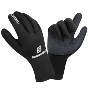 Summshall Neoprenhandschuhe aus 3mm Neopren für Wassersport, mit rutschfester Handfläche für besseren Grip und optimaler Wärmeisolierung.