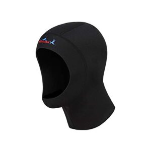 Schwarze Neoprenhaube für Wassersport, 1MM dick, UV-Schutz, geeignet für Tauchen, Schnorcheln und Surfen, Größe XL.