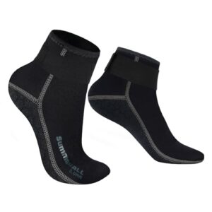 Summshall 5mm Neoprensocken für Damen und Herren mit anti-rutsch Sohle für Wassersport, warm und langlebig, im eleganten Schwarz