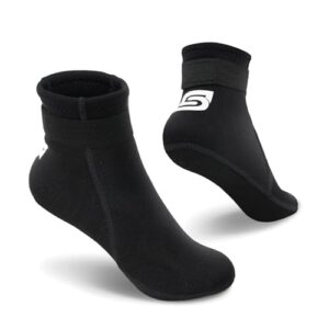 Summshall Neoprensocken für Kinder in Schwarz, ideal für Wassersport, 3mm dicke für optimale Wärme und Komfort