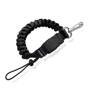Spiralkabel Spring Coil zum Tauchen, Anti-Lost Spring Coil Lanyard mit Schnellverschluss-Schnalle für Unterwasserkameras und Tauchblitzlichter in Schwarz