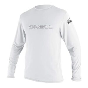 O'Neill Herren Basic Skins L/S Rash Vest in Weiß für optimalen UV-Schutz und Bewegungsfreiheit beim Wassersport