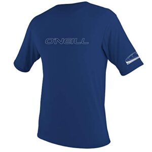 O'Neill Herren Basic Skins Kurzarm Rash Vest in Navy Blau mit UPF 50+ Schutz, ideal für Wassersportaktivitäten