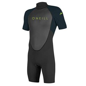 O'Neill Wetsuits Jungen Reactor II 2mm Back Zip Spring Wetsuit in Black/Slate für Wassersportler, hervorragende Flexibilität und Komfort