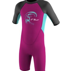 O'Neill Kinder Toddler Bevægelse Spring Neoprenanzug in Berry/Ltaqua/Graph, ideal für kleine Wassersportler mit UV-Schutz und Bewegungsfreiheit.