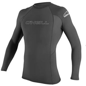 O'Neill Wetsuits Men's Basic Skins L/S Rash Guard Vest in Graphite, vielseitiges langärmliges Shirt für Wassersport mit UV-Schutz und hohem Tragekomfort in Größe 3XL.