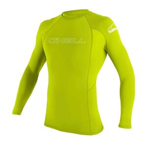 O'Neill Youth Basic Skins L/S Rash Guard in Lime-Grün für Kinder, ideal für aktives Spielen und Sonnenschutz mit UPF 50+. Perfekt für Strand- und Wassersportaktivitäten.