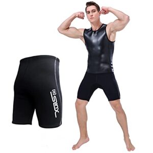 Muskulöser Mann in sportlicher Pose trägt PAWHITS Neoprenanzug Pants 2mm Hohe Taille zur Unterstützung beim Tauchen, Surfen und Schnorcheln.
