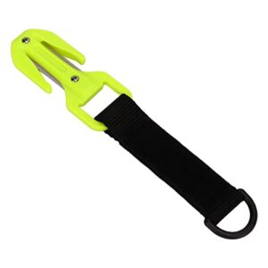Pasamer Scuba Diving Strap Cutter in fluoreszierendem Gelb mit doppelten Klingen für sicheres Tauchen