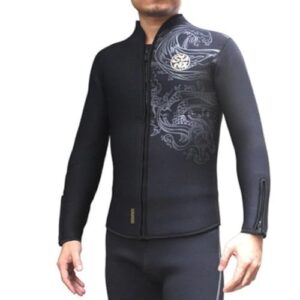 Damen und Herren Neoprenanzug mit langen Ärmeln, 5 mm stark, schwarz, ideal für Wassersportarten in kühlen Gewässern.