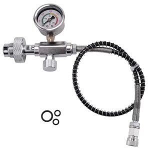 Hochleistungs-PCP Ladeadapter für Tauchflaschen mit DIN G5/8 Adapter und 50 cm Federschlauch, ideal für Sportler und Hobbytaucher.