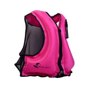 Pink Schwimmjacke für Wassersport, ideal zum Schnorcheln und Schwimmen, aufblasbare Weste für Erwachsene mit hohem Auftrieb und Sichtbarkeit.