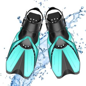 Mizikuu Schnorchelflossen, 37-41 Taucherflossen mit offener Ferse, Flossen verstellbar für Reisen und Schwimmen im grünen Meer