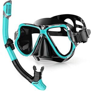 QcoQce Schnorchelset für Erwachsene mit Anti-Fog-Taucherbrille und Dry Schnorchel für klare Sicht und verbesserten Komfort beim Schnorcheln.