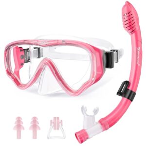 UPhitnis Schnorchelset für Kinder mit Anti-Fog Taucherbrille und Trocken Schnorchel in leuchtenden Farben, ideal für unvergessliche Unterwasserabenteuer.