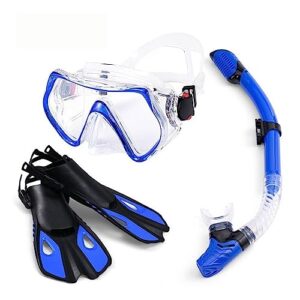Professionelles Schnorchelset für Erwachsene mit Taucherbrille, Schnorchel und Flossen in Grün, ideal für Schnorcheln und Unterwasserabenteuer.