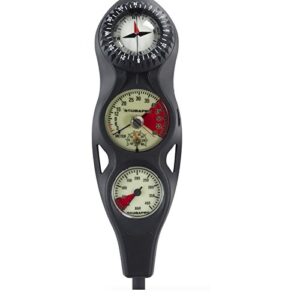 Scubapro 3 er Konsole mit Finimeter, Tiefenmesser und Kompass für Taucher. Hochwertige und benutzerfreundliche Tauchkonsole für sicheres Tauchen.
