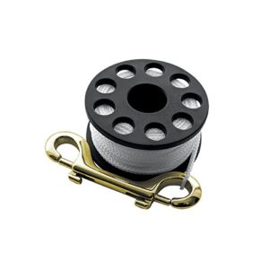 Scubapro Mini Reel Small mit Edelstahl-Doppelkarabiner, ideal für Dekobojen und Unterwasserabenteuer, 15 Meter Schnurlänge.