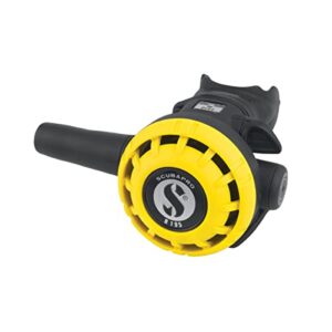 SCUBAPRO Octopus R195, gelb-schwarzes Tauchgerät für alternative Luftversorgung, ergonomisches Design für optimale Handhabung unter Wasser.