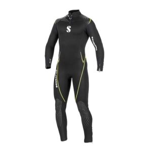 SCUBAPRO Herren Definition Dampfgarer Neoprenanzug, 3 mm, schwarz/gelb, ideal für Tauchen und Wassersport, bietet hohen Komfort und Schutz.