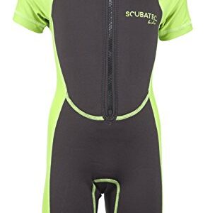 Scubatec Neopren-Lycra Kindershorty in leuchtendem Grün für Kinder, ideal für Wassersport Aktivitäten wie Schwimmen und Surfen.