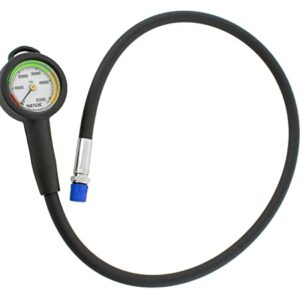 Seac SUB Digital Manometer COMPACT PSI+FEET mit analoge Skala zur präzisen Druckmessung unter Wasser, geeignet für Taucher.