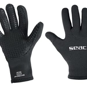SEAC Unisex-Adult Prime Gloves aus 8 mm Neopren - rutschfeste Tauchhandschuhe für optimalen Grip und Komfort, Farbe Schwarz, Größe XXL