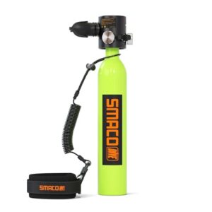 SMACO S300Plus Mini Tauchflasche 0.5L - tragbare Sauerstoffflasche für Tauchen, bietet 5 bis 10 Minuten unter Wasser mit hoher Druckbeständigkeit und einfacher Fülloption.