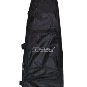 Schwarze SO DIVE Schnorcheltasche aus wasserabweisendem Material, ideal für die Aufbewahrung von Schnorchelausrüstung wie Schnorchel, Maske und Flossen, für Reisen und Ausflüge.